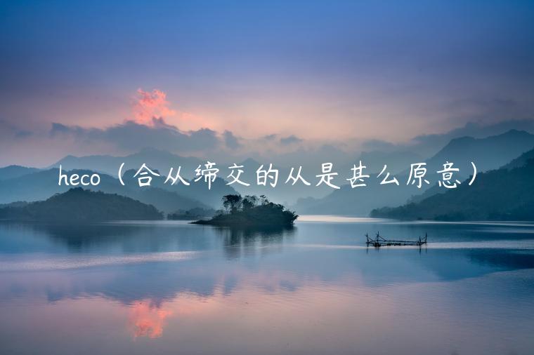 hco（合从缔交的从是甚么原意）-第1张图片-binance下载