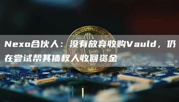 Nexo合伙人：没有放弃收购Vauld，仍在尝试帮其债权人收回资金1